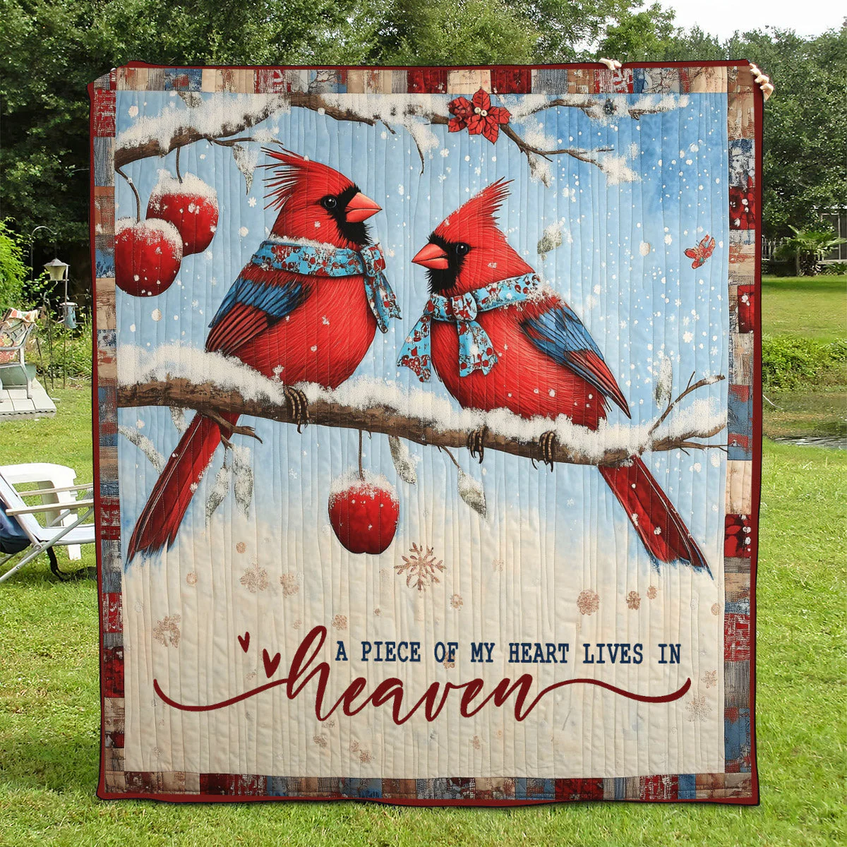 A Piece Of My Heart Lives In Heaven Art Quilt Hanging