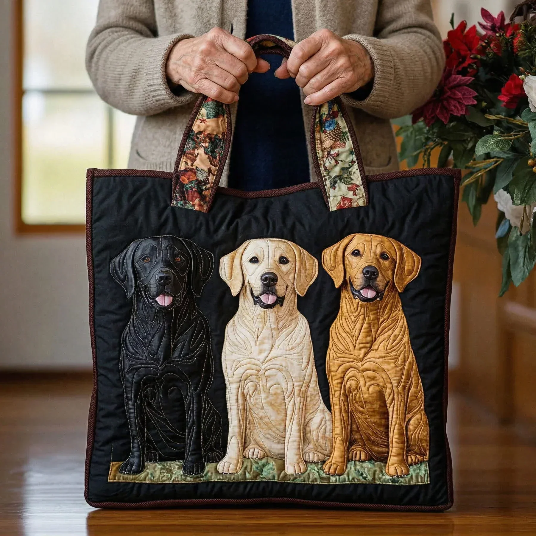 Artisanal Handbag - Three Labradors - Image 2
