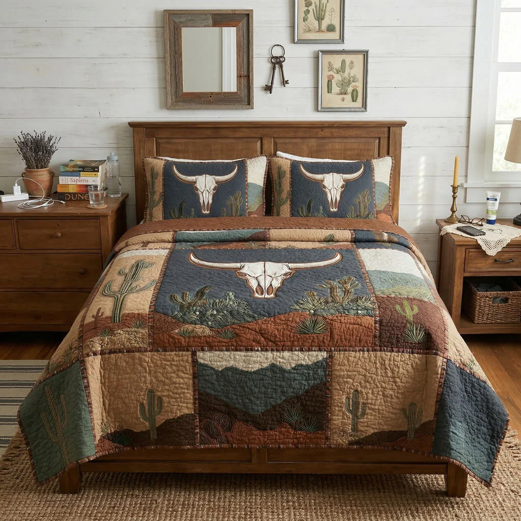 Sagebrush Longhorn Desert 3-Piece Bedding Set - Image 4